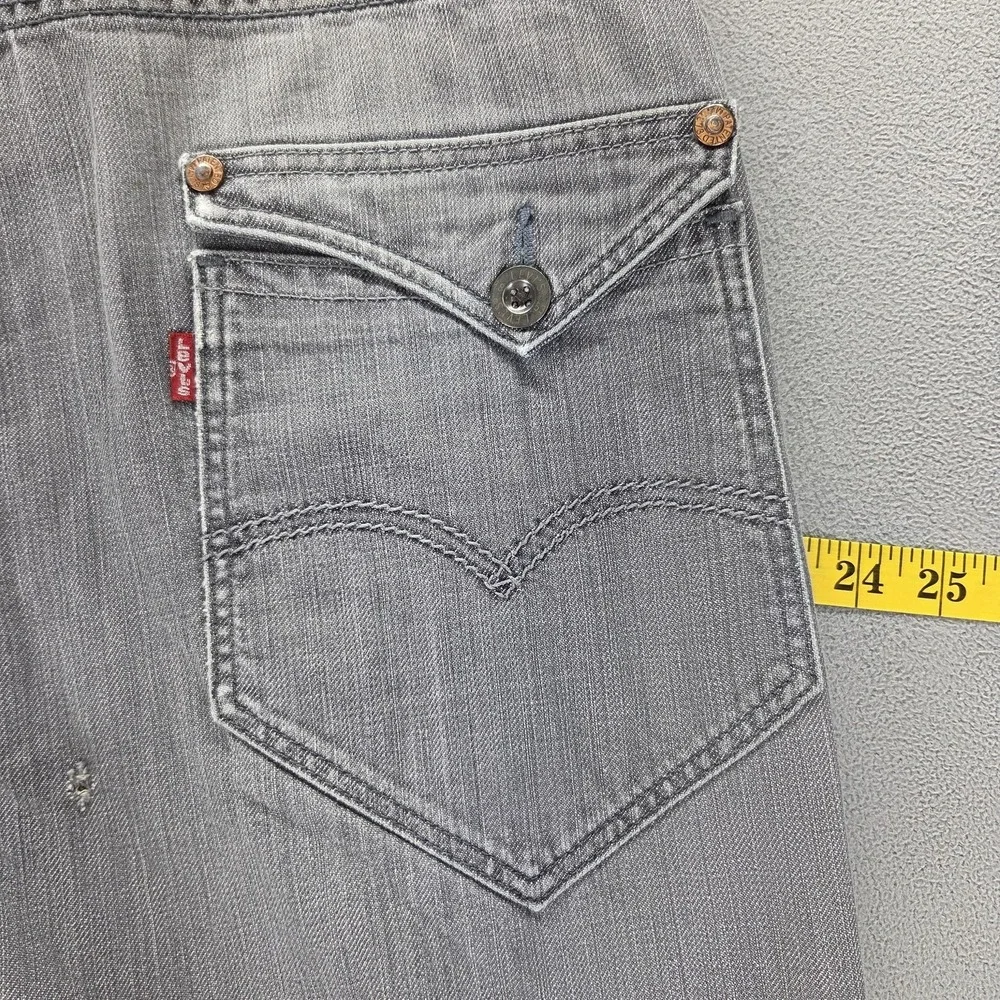 Vintage Levis Engineered Jeans Mens Gray Zip Flap Pockets Fits 32x30
